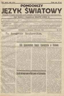 Pomocniczy Język Światowy : miesięcznik poświęcony propagandzie języka esperanto i rozwiązaniu zagadnień języka międzynarodowego. R. 1. 1931, nr 8-9