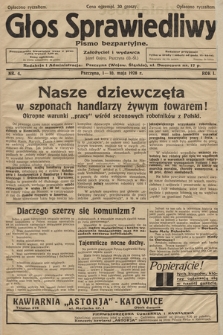 Głos Sprawiedliwy : pismo bezpartyjne. R. 1. 1928, nr 4