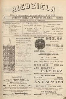 Niedziela : tygodnik ilustrowany dla ludu polskiego w Ameryce. 1893, nr 14