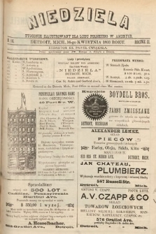 Niedziela : tygodnik ilustrowany dla ludu polskiego w Ameryce. 1893, nr 16