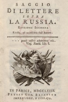 Saggio Di Lettere Sopra La Russia