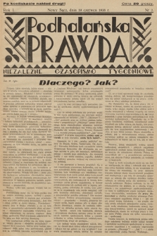 Podhalańska Prawda : niezależne czasopismo tygodniowe. R. 1. 1938, nr 2