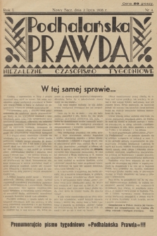 Podhalańska Prawda : niezależne czasopismo tygodniowe. R. 1. 1938, nr 4