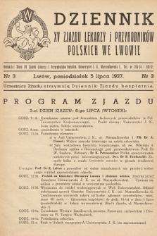 Dziennik XV Zjazdu Lekarzy i Przyrodników Polskich. 1937, nr 3