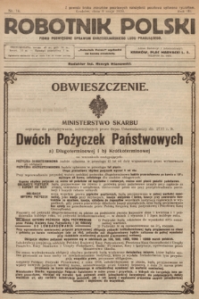 Robotnik Polski : pismo poświęcone sprawom chrześcijańskiego ludu pracującego. R. 3, 1920, nr 18