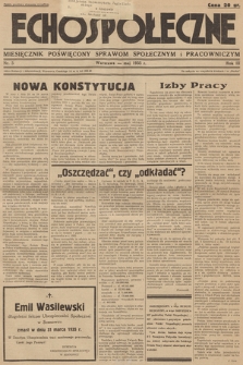 Echo Społeczne : miesięcznik poświęcony sprawom społecznym i pracowniczym. R. 3. 1935, nr 5
