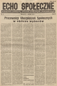 Echo Społeczne : miesięcznik poświęcony sprawom społecznym i pracowniczym. R. 3. 1935, nr 8