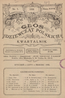 Głos Dziewcząt Polskich. R. 27. 1931, nr 1