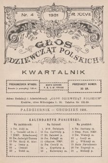 Głos Dziewcząt Polskich. R. 27. 1931, nr 4