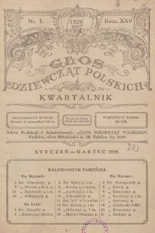 Głos Dziewcząt Polskich. R. 25. 1929, nr 1