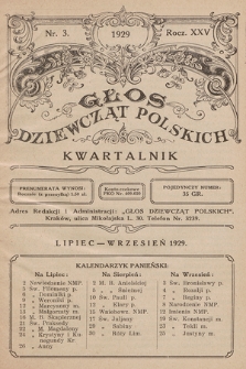 Głos Dziewcząt Polskich. R. 25. 1929, nr 3