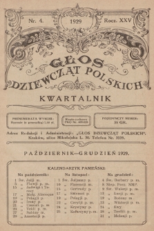 Głos Dziewcząt Polskich. R. 25. 1929, nr 4