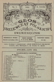 Głos Dziewcząt Polskich. R. 28. 1932, nr 1
