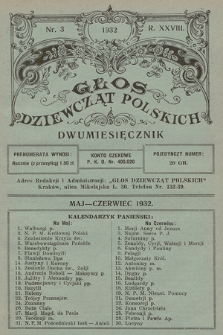 Głos Dziewcząt Polskich. R. 28. 1932, nr 3