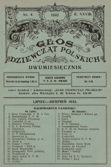 Głos Dziewcząt Polskich. R. 28. 1932, nr 4