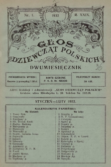 Głos Dziewcząt Polskich. R. 29. 1933, nr 1