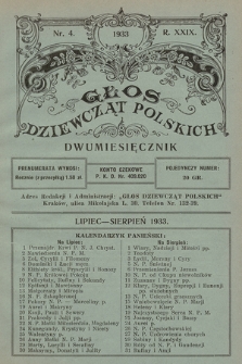 Głos Dziewcząt Polskich. R. 29. 1933, nr 4