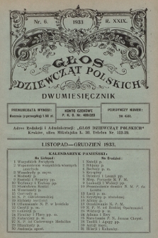 Głos Dziewcząt Polskich. R. 29. 1933, nr 6