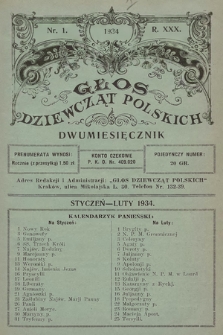 Głos Dziewcząt Polskich. R. 30. 1934, nr 1