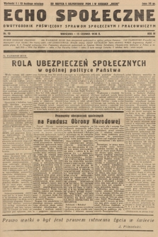 Echo Społeczne : dwutygodnik poświęcony sprawom społecznym i pracowniczym. R. 4. 1936, nr 12