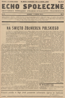 Echo Społeczne : dwutygodnik poświęcony sprawom społecznym i pracowniczym. R. 4. 1936, nr 16