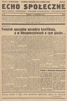 Echo Społeczne : dwutygodnik poświęcony sprawom społecznym i pracowniczym. R. 4. 1936, nr 20
