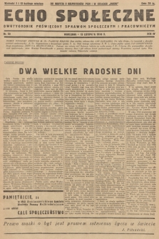 Echo Społeczne : dwutygodnik poświęcony sprawom społecznym i pracowniczym. R. 4. 1936, nr 22