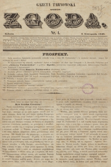 Gazeta Tarnowska - Godło: Zgoda. 1848, nr 1