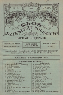 Głos Dziewcząt Polskich. R. 29. 1933, nr 5