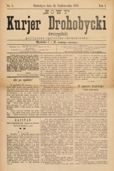 Nowy Kurjer Drohobycki : dwutygodnik polityczno-społeczno-ekonomiczny. 1889, nr 3