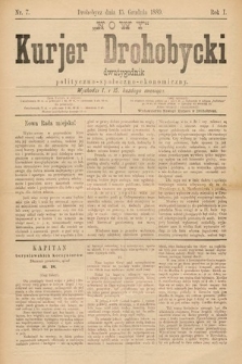 Nowy Kurjer Drohobycki : dwutygodnik polityczno-społeczno-ekonomiczny. 1889, nr 7