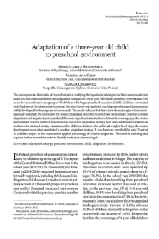 Adaptation of a three-year old child to preschool environment