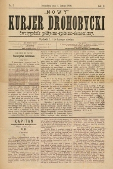 Nowy Kurjer Drohobycki : dwutygodnik polityczno-społeczno-ekonomiczny. 1890, nr 3