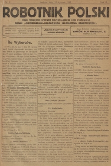 Robotnik Polski : pismo poświęcone sprawom chrześcijańskiego ludu pracującego. R. 2, 1919, nr 2