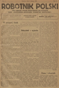 Robotnik Polski : pismo poświęcone sprawom chrześcijańskiego ludu pracującego. R. 2, 1919, nr 5