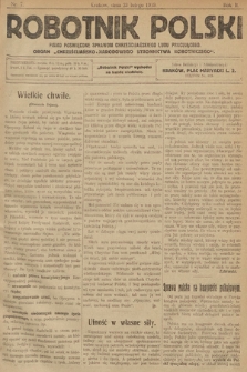 Robotnik Polski : pismo poświęcone sprawom chrześcijańskiego ludu pracującego. R. 2, 1919, nr 7