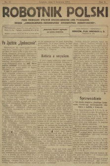 Robotnik Polski : pismo poświęcone sprawom chrześcijańskiego ludu pracującego. R. 2, 1919, nr 13