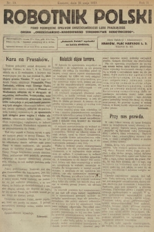 Robotnik Polski : pismo poświęcone sprawom chrześcijańskiego ludu pracującego. R. 2, 1919, nr 19