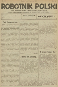 Robotnik Polski : pismo poświęcone sprawom chrześcijańskiego ludu pracującego. R. 2, 1919, nr 23