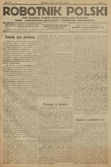 Robotnik Polski : pismo poświęcone sprawom chrześcijańskiego ludu pracującego. R. 2, 1919, nr 27
