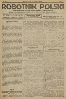 Robotnik Polski : pismo poświęcone sprawom chrześcijańskiego ludu pracującego. R. 2, 1919, nr 34