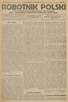 Robotnik Polski : pismo poświęcone sprawom chrześcijańskiego ludu pracującego. R. 2, 1919, nr 41