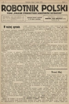 Robotnik Polski : pismo „Polskich Stowarzyszeń Robotników Katolickich”. R. 1, 1918, nr 7