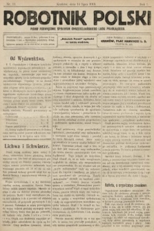 Robotnik Polski : pismo poświęcone sprawom chrześcijańskiego ludu pracującego. R. 1, 1918, nr 13