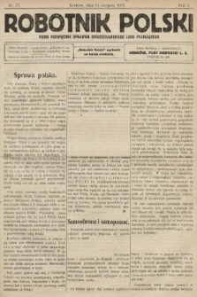 Robotnik Polski : pismo poświęcone sprawom chrześcijańskiego ludu pracującego. R. 1, 1918, nr 17