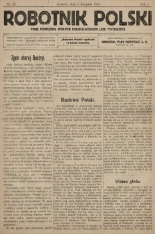 Robotnik Polski : pismo poświęcone sprawom chrześcijańskiego ludu pracującego. R. 1, 1918, nr 29