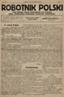 Robotnik Polski : pismo poświęcone sprawom chrześcijańskiego ludu pracującego : organ „Chrześcijańsko-Narodowego Stronnictwa Robotniczego”. R. 1, 1918, nr 34