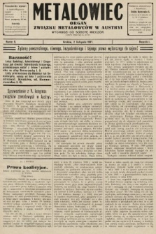Metalowiec : organ Związku Metalowców w Austryi. R. 1. 1907, nr 9