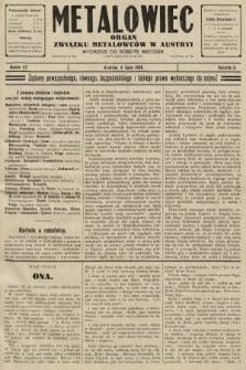 Metalowiec : organ Związku Metalowców w Austryi. R. 2. 1908, nr 27