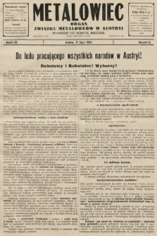 Metalowiec : organ Związku Metalowców w Austryi. R. 3. 1909, nr 29